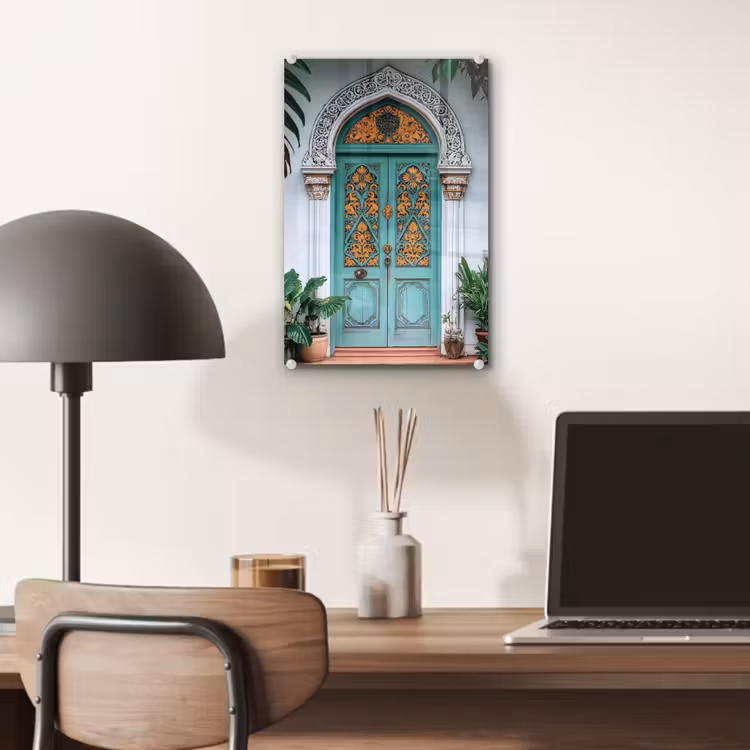 Glas schilderij - Deur - Patronen - Planten — 7