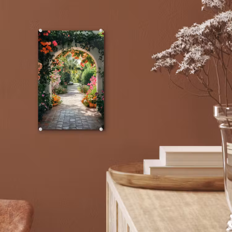 Glas schilderij - Doorkijk - Bloemen - Natuur - Bloementuin — 6