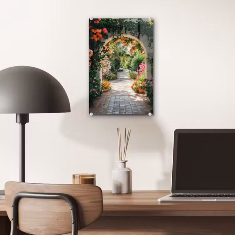 Glas schilderij - Doorkijk - Bloemen - Natuur - Bloementuin — 7