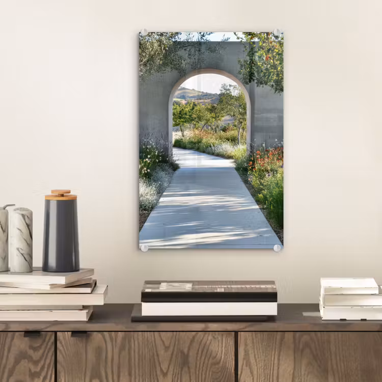 Glas schilderij - Doorkijk - Pad - Beton - Landschap — 2