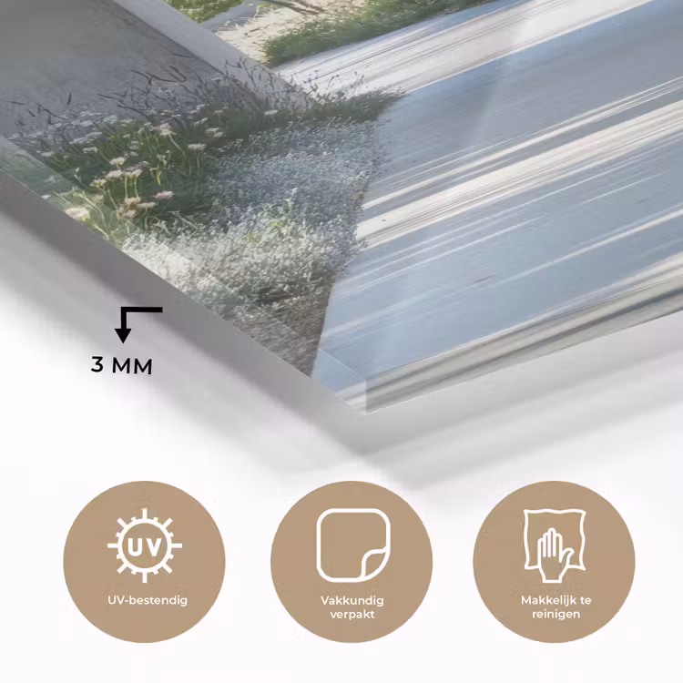 Glas schilderij - Doorkijk - Pad - Beton - Landschap — 3