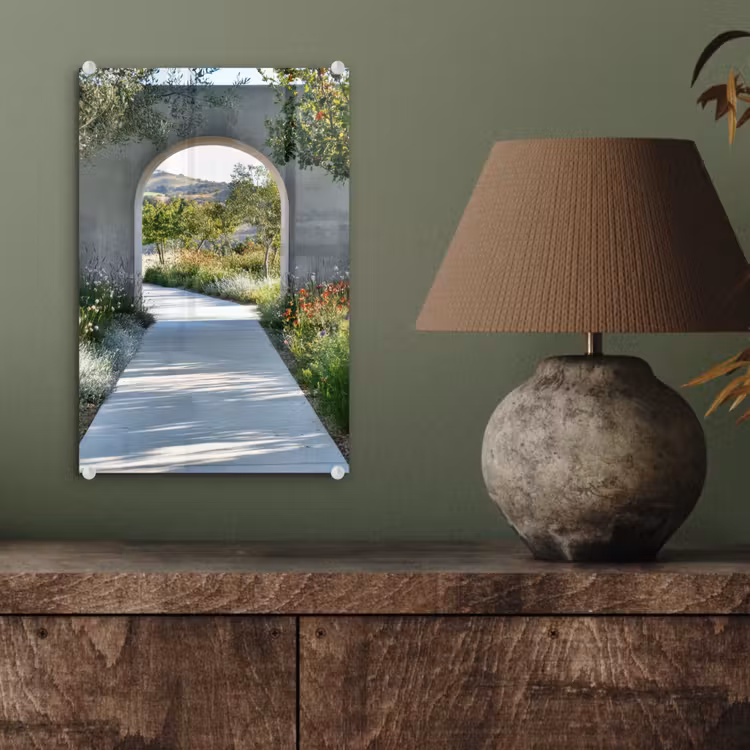 Glas schilderij - Doorkijk - Pad - Beton - Landschap — 4