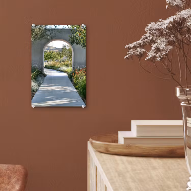 Glas schilderij - Doorkijk - Pad - Beton - Landschap — 6