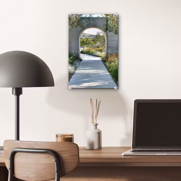 Glas schilderij - Doorkijk - Pad - Beton - Landschap — 7