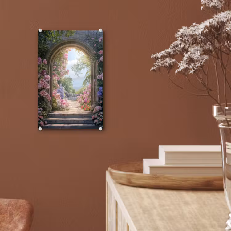 Glas schilderij - Doorkijk - Rozen - Vintage - Bloemen — 6