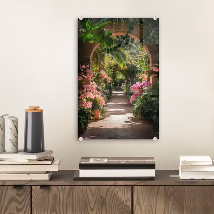 Glas schilderij - Doorkijk - Tropisch - Bloemen - Natuur — 2