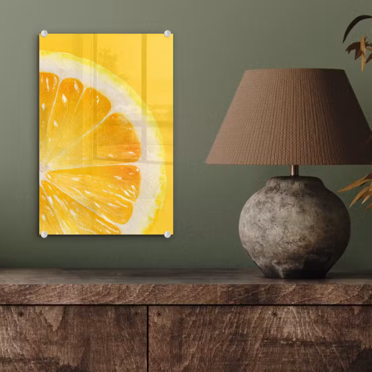 Glas schilderij - Citroen - Geel - Zonnig — 4