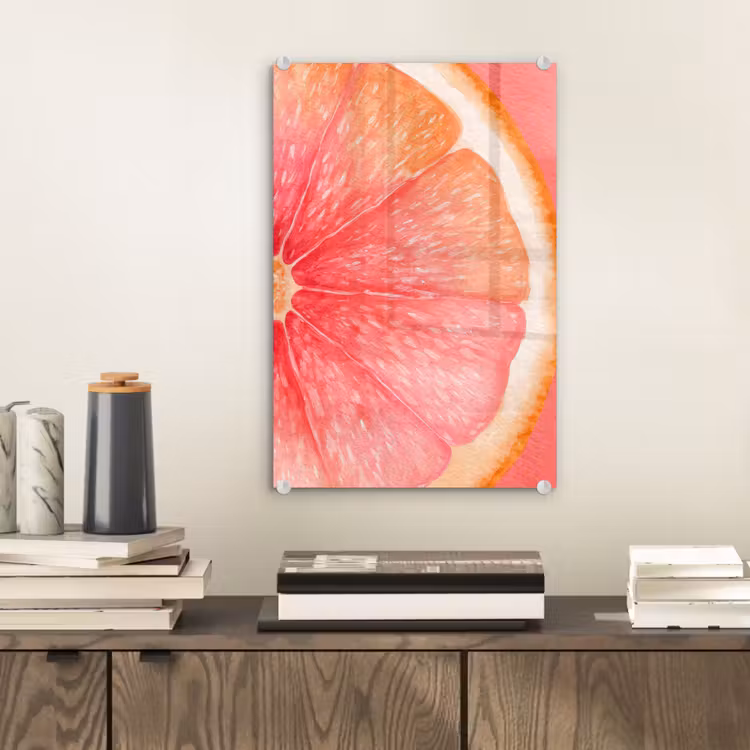 Glas schilderij - Grapefruit - Roze - Levendig — 2