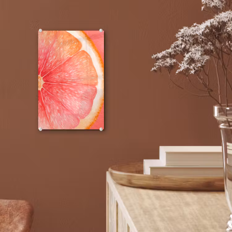 Glas schilderij - Grapefruit - Roze - Levendig — 6