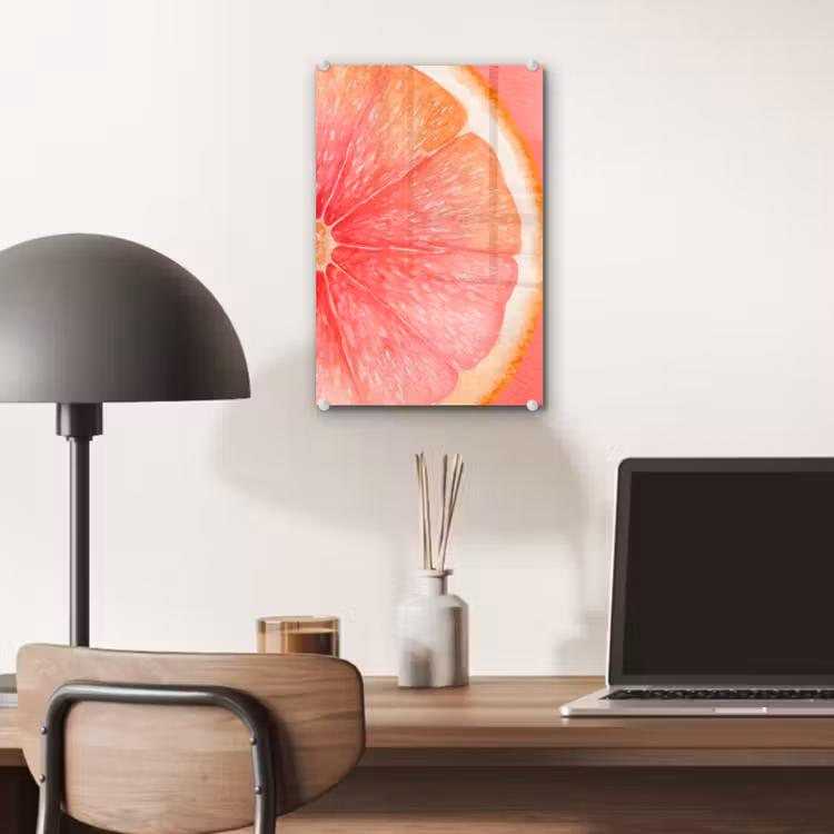 Glas schilderij - Grapefruit - Roze - Levendig — 7