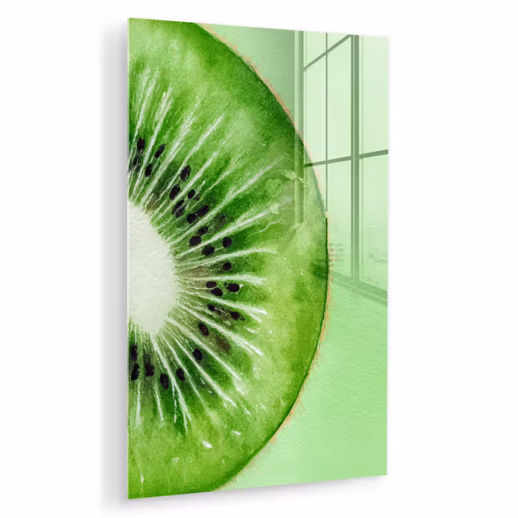 Glas schilderij - Kiwi - Groen - Fris — 1