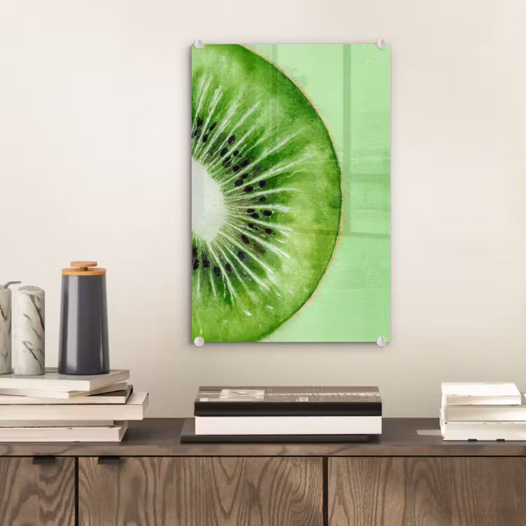 Glas schilderij - Kiwi - Groen - Fris — 2