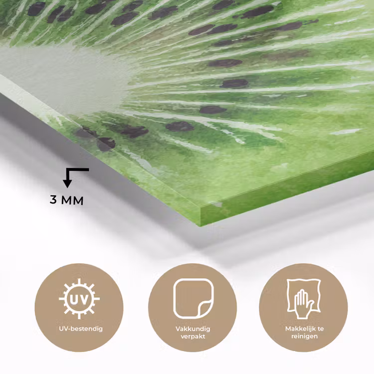 Glas schilderij - Kiwi - Groen - Fris — 3