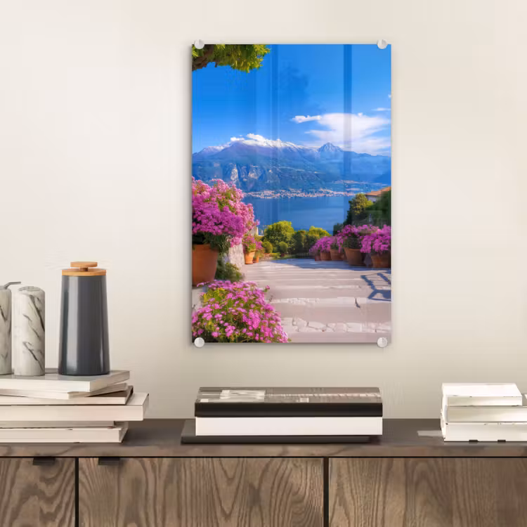 Glas schilderij - Lake Como - Italië - Landschap — 2