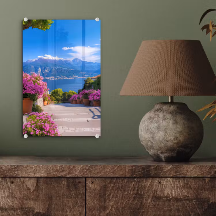 Glas schilderij - Lake Como - Italië - Landschap — 4