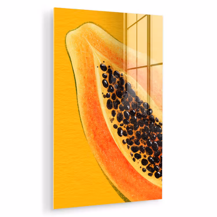 Glas schilderij - Papaja - Oranje - Topisch — 1