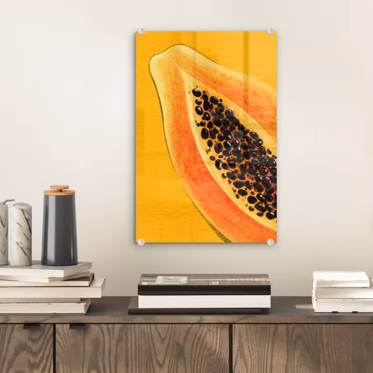 Glas schilderij - Papaja - Oranje - Topisch — 2