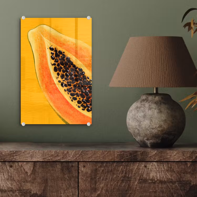 Glas schilderij - Papaja - Oranje - Topisch — 4