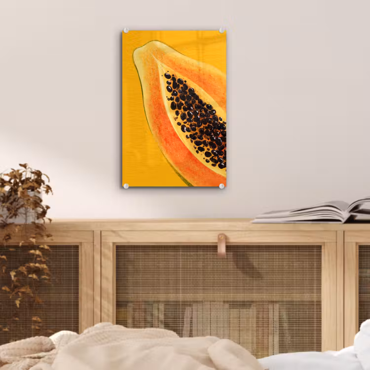 Glas schilderij - Papaja - Oranje - Topisch — 5