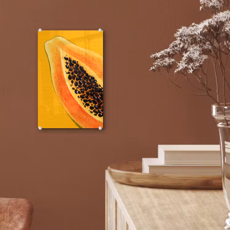 Glas schilderij - Papaja - Oranje - Topisch — 6