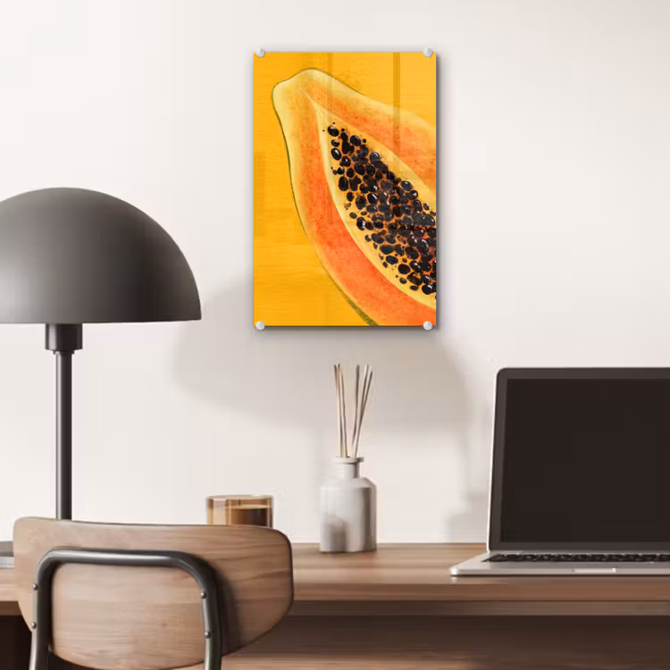 Glas schilderij - Papaja - Oranje - Topisch — 7