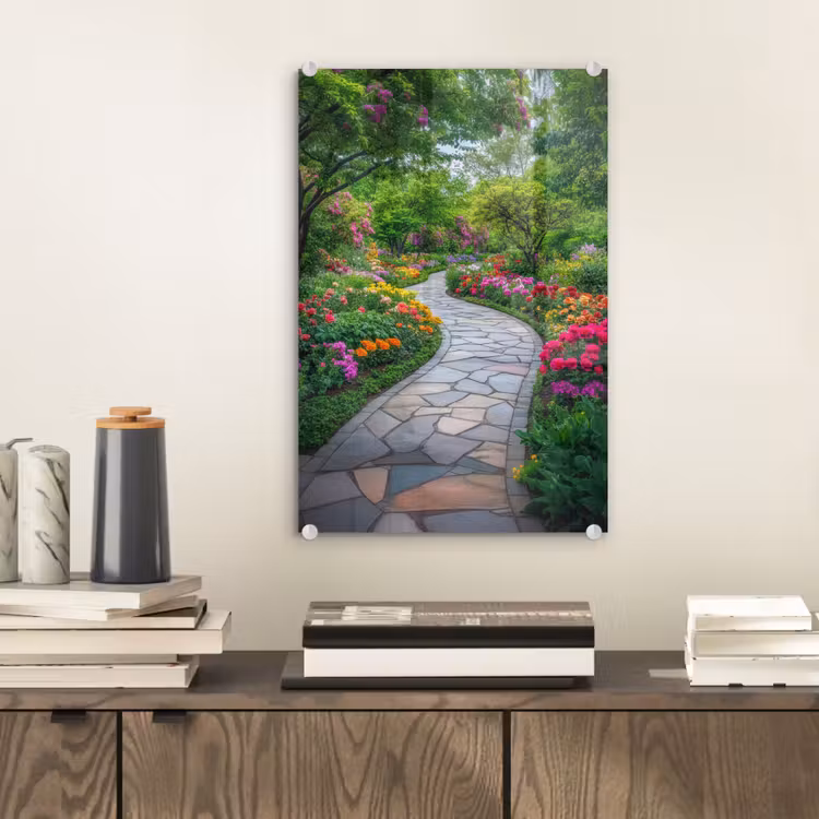Glas schilderij - Park - Bloemen - Tuin — 2