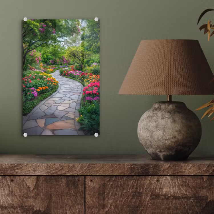 Glas schilderij - Park - Bloemen - Tuin — 4