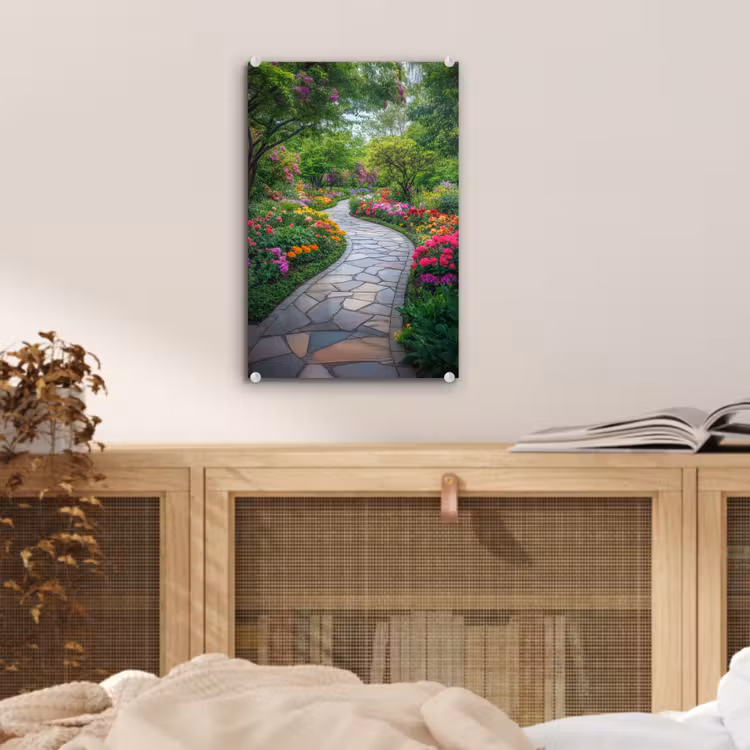 Glas schilderij - Park - Bloemen - Tuin — 5