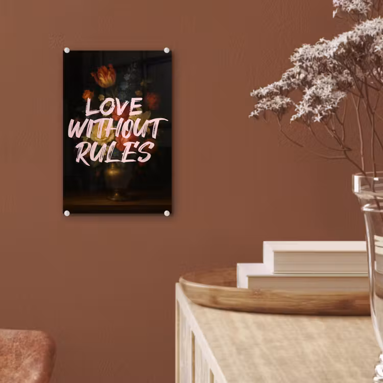 Glas schilderij - Liefde - Modern - Bloemen — 6