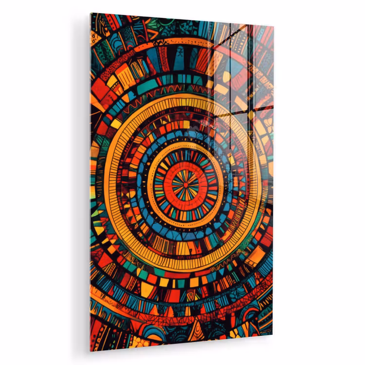Glas schilderij - Mandala - Cirkels - Patronen — 1