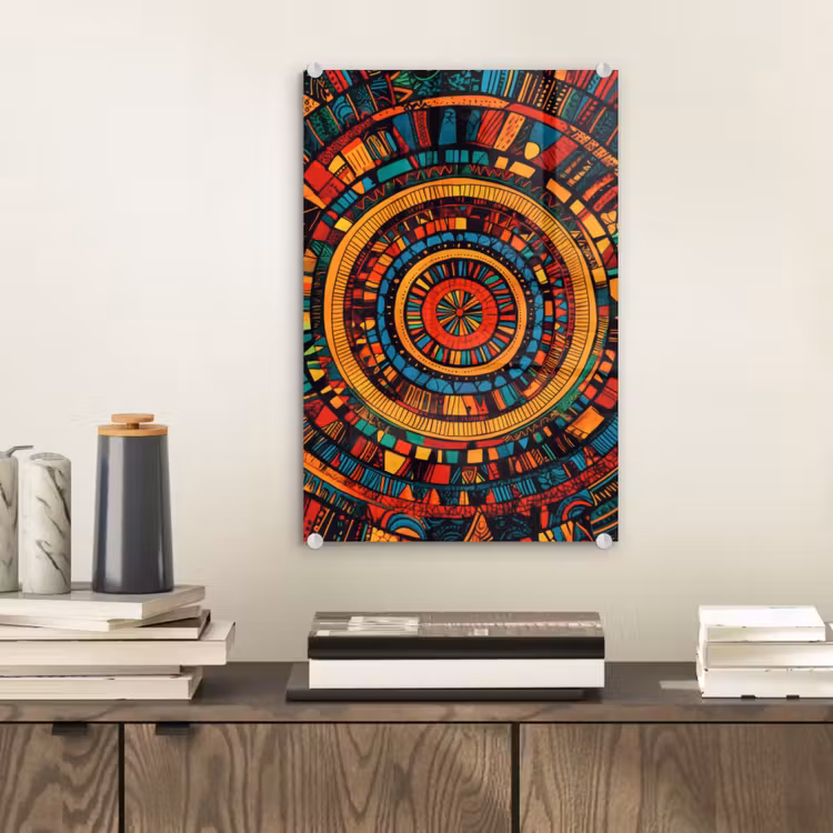 Glas schilderij - Mandala - Cirkels - Patronen — 2