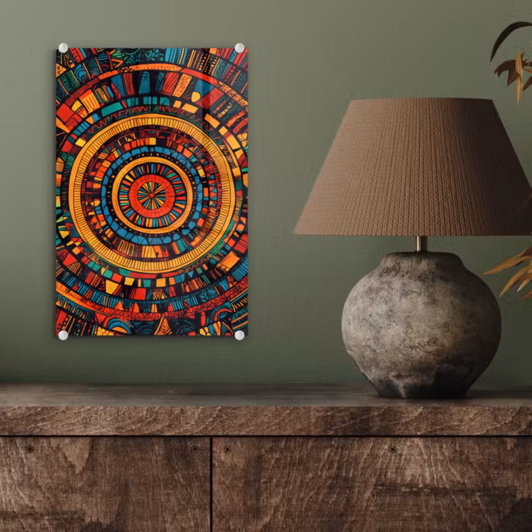 Glas schilderij - Mandala - Cirkels - Patronen — 4