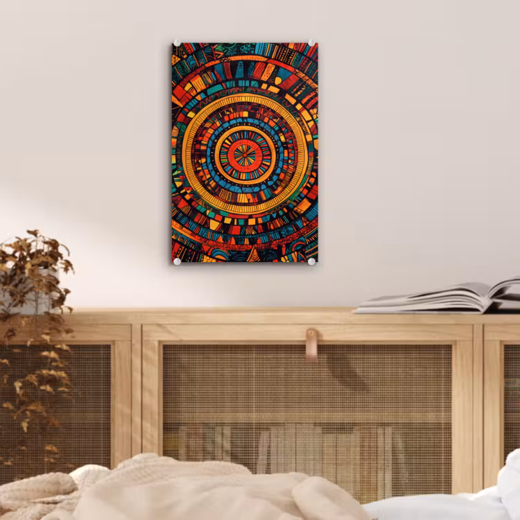 Glas schilderij - Mandala - Cirkels - Patronen — 5
