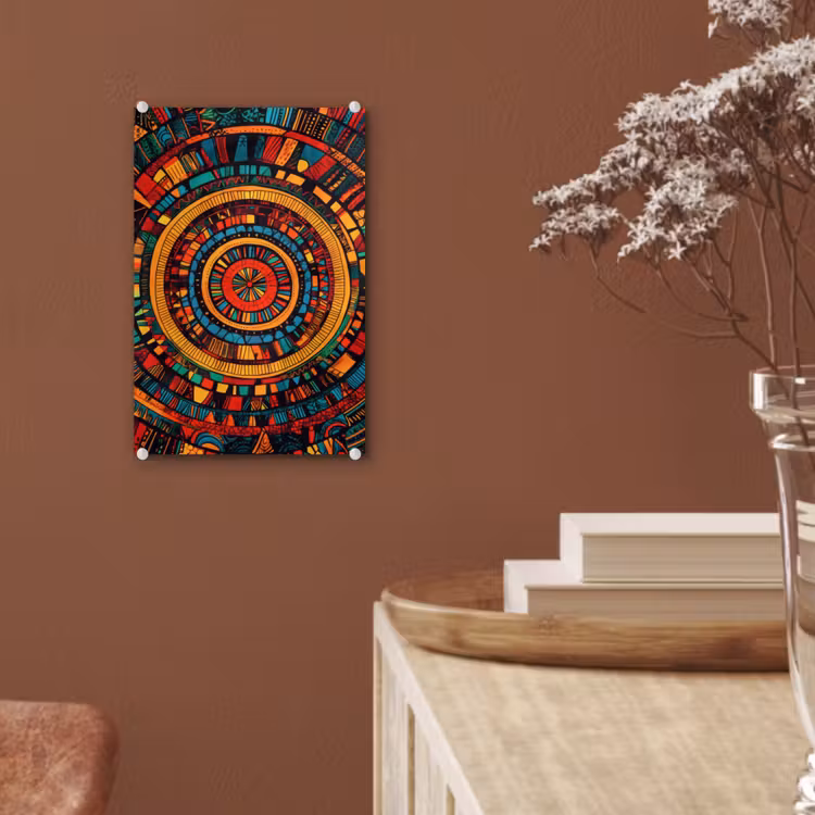 Glas schilderij - Mandala - Cirkels - Patronen — 6
