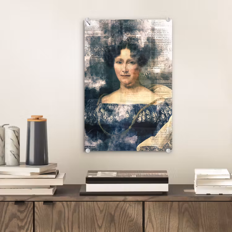 Glas schilderij - Johanna Henriette Engelen - Dubois Drahonet - Krant — 1