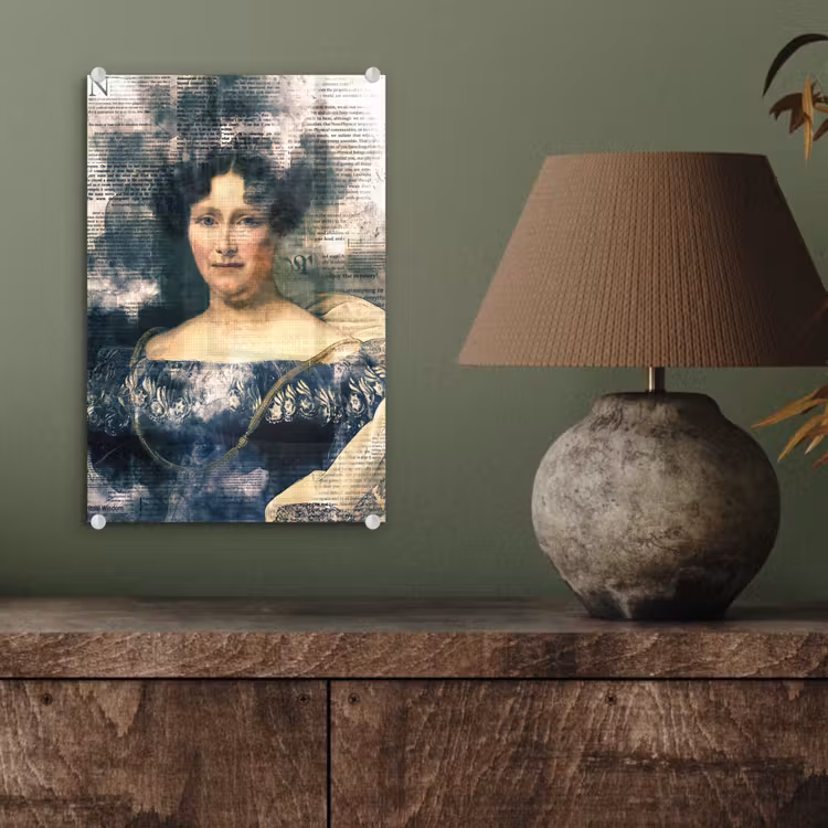 Glas schilderij - Johanna Henriette Engelen - Dubois Drahonet - Krant — 3