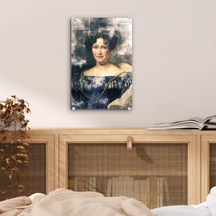 Glas schilderij - Johanna Henriette Engelen - Dubois Drahonet - Krant — 4