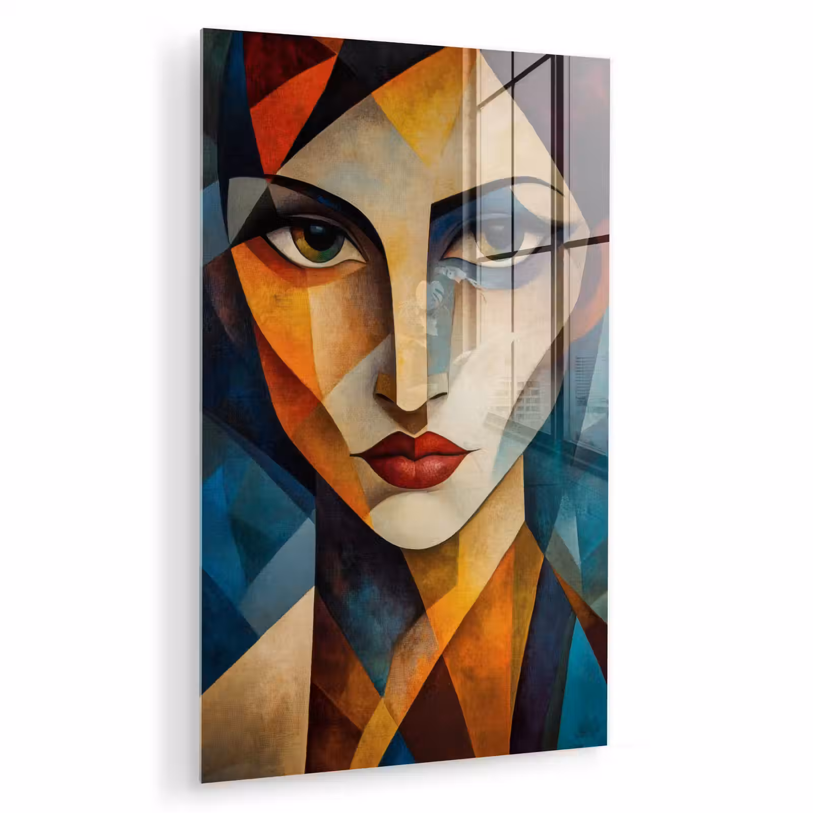 Glas schilderij - Portret - Abstract - Vormen — 1