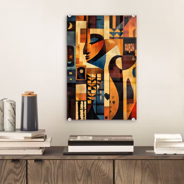 Glas schilderij - Figuren - Abstract - Symbolen — 2