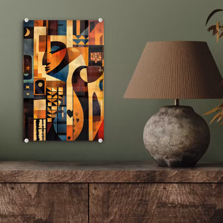 Glas schilderij - Figuren - Abstract - Symbolen — 4