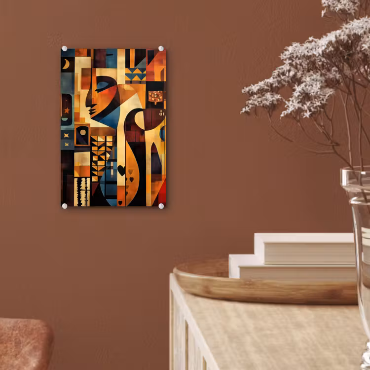 Glas schilderij - Figuren - Abstract - Symbolen — 6