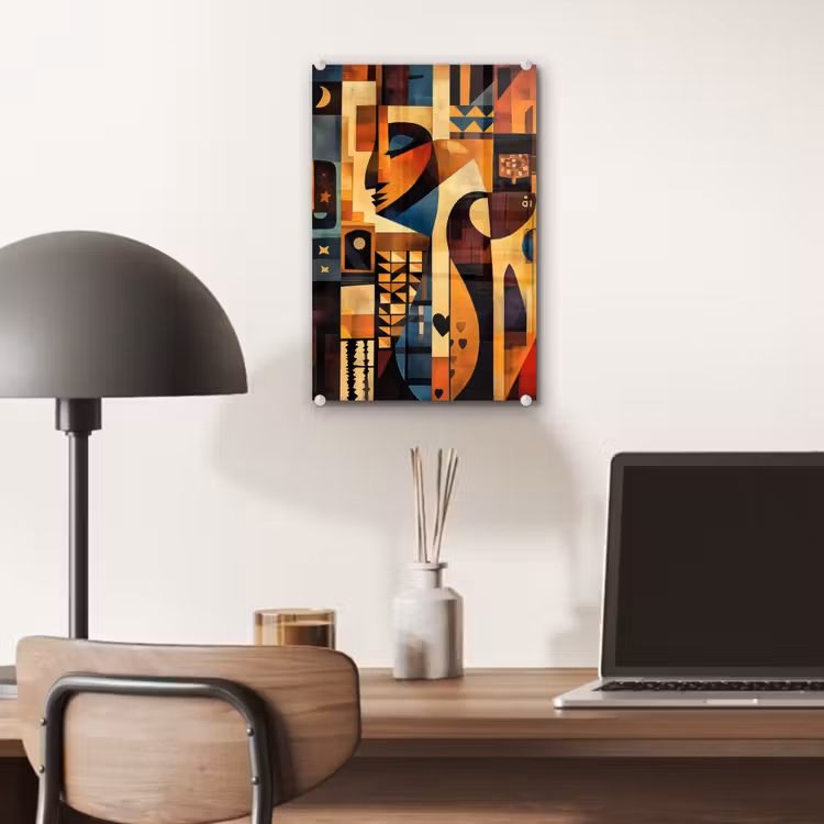 Glas schilderij - Figuren - Abstract - Symbolen — 7