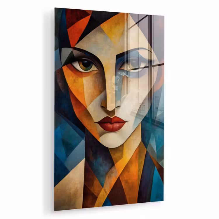 Glas schilderij - Portret - Abstract - Vormen — 1