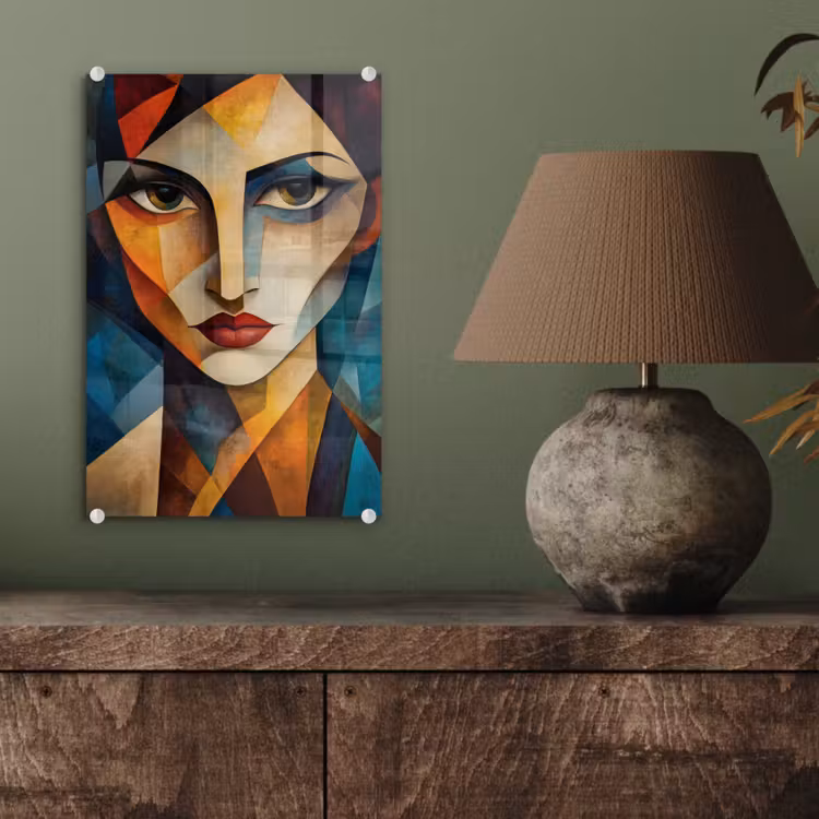 Glas schilderij - Portret - Abstract - Vormen — 4