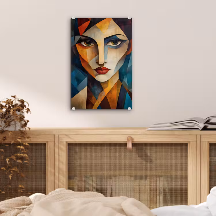 Glas schilderij - Portret - Abstract - Vormen — 5