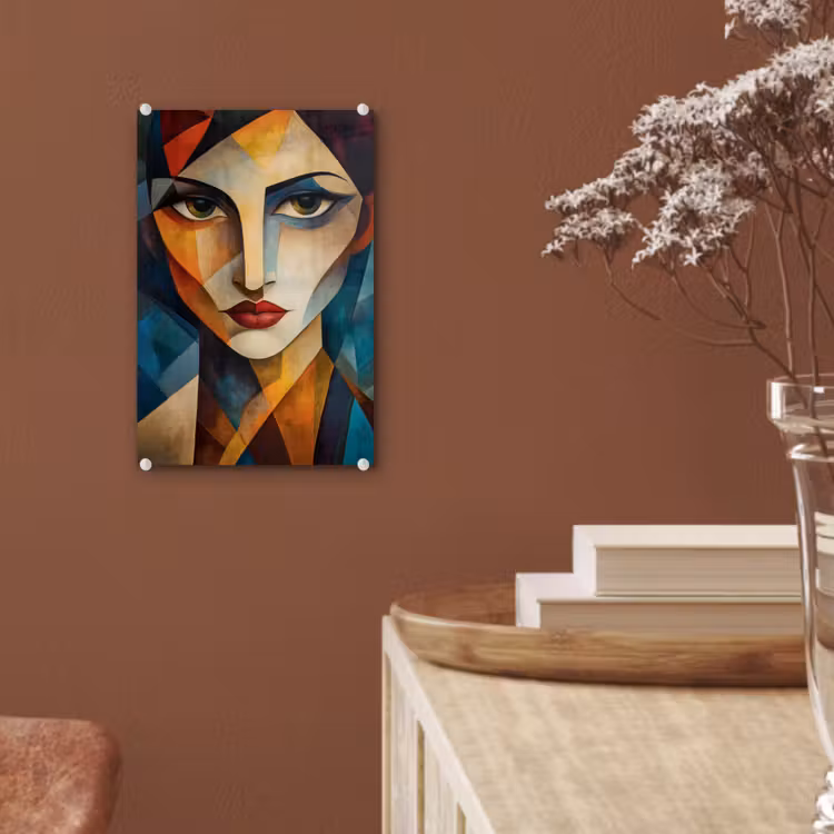 Glas schilderij - Portret - Abstract - Vormen — 6