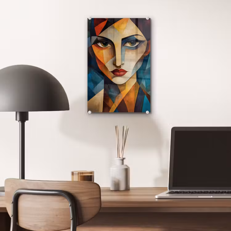 Glas schilderij - Portret - Abstract - Vormen — 7
