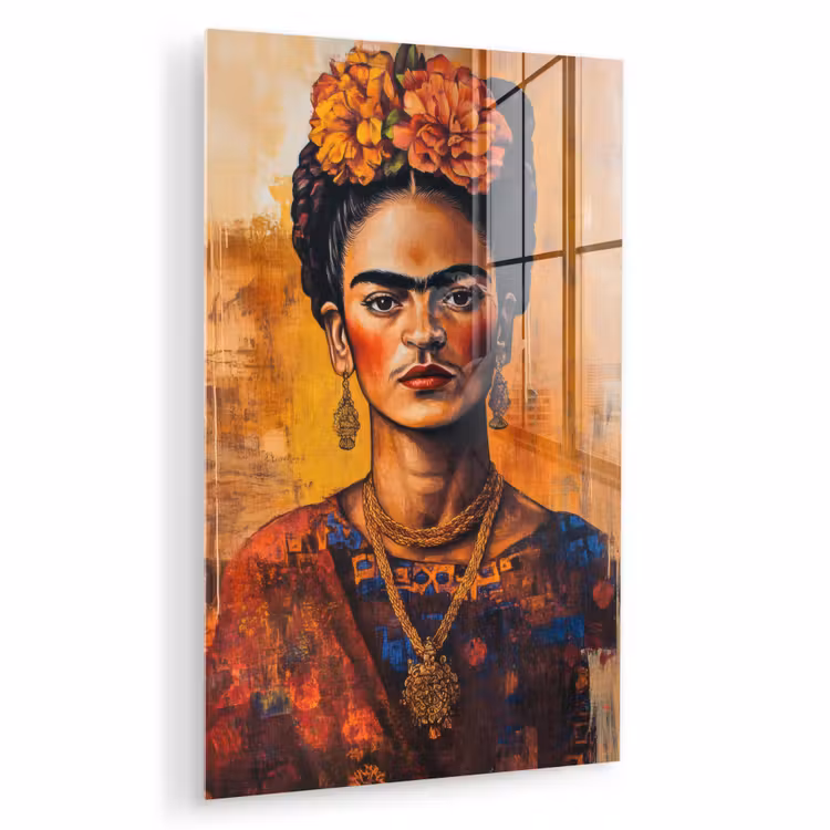 Glas schilderij - Portret - Sieraden - Schilderachtig — 1