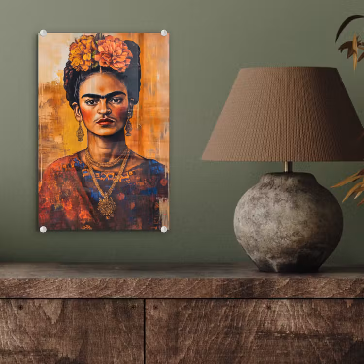 Glas schilderij - Portret - Sieraden - Schilderachtig — 4