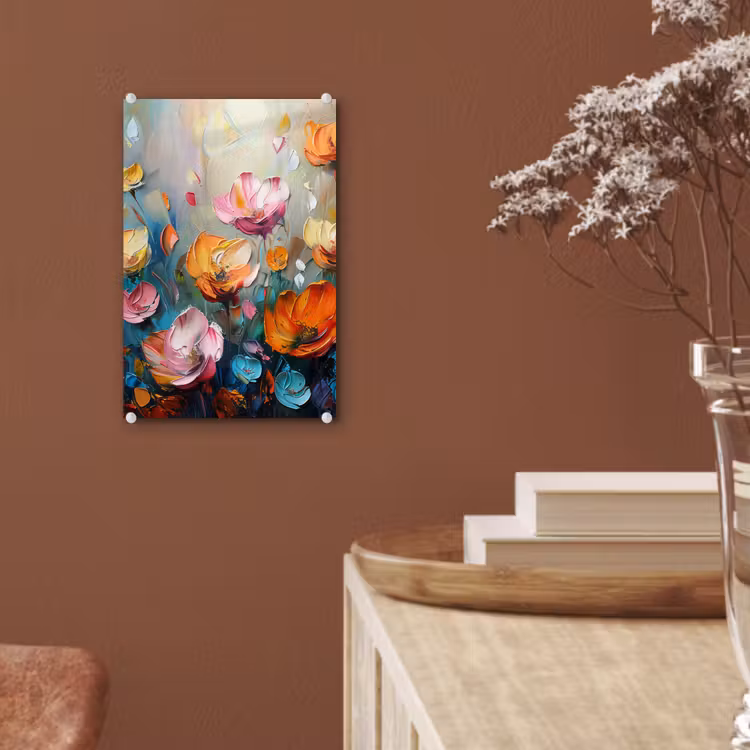 Glas schilderij - Klaprozen - Bloemen - Kunst - Botanisch — 6